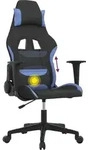 vidaXL Gaming-Stuhl mit Massagefunktion Schwarz und Blau Stoff - Blau