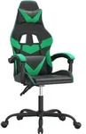 vidaXL Gaming-Stuhl Drehbar Schwarz und Gr&uuml;n Kunstleder - Gr&uuml;n