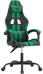 vidaXL Gaming-Stuhl Drehbar Schwarz und Gr&uuml;n Kunstleder - Gr&uuml;n