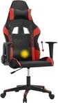 vidaXL Gaming-Stuhl mit Massagefunktion Schwarz und Rot Kunstleder - Rot