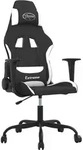 vidaXL Gaming-Stuhl Schwarz und Wei&szlig; Stoff - Wei&szlig;