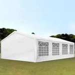 TOOLPORT Partyzelt Pavillon 5x8 m in wei&szlig; PE Plane 350 N Wasserdicht UV Schutz