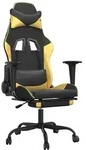 vidaXL Gaming-Stuhl mit Massage & Fu&szlig;st&uuml;tze Schwarz Golden Kunstleder - Orange