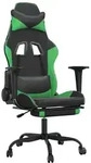 vidaXL Gaming-Stuhl mit Fu&szlig;st&uuml;tze Schwarz und Gr&uuml;n Kunstleder - Gr&uuml;n