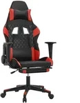 vidaXL Gaming-Stuhl mit Fu&szlig;st&uuml;tze Schwarz und Rot Kunstleder - Rot