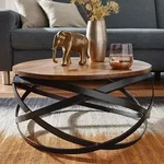 FineBuy Couchtisch Sheesham Massivholz rund &Oslash; 60 cm 30 cm hoch &ndash;...