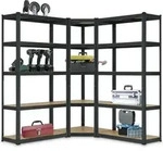Juskys 3er Metall Regalsystem Basic - 1 Eckregal & 2 Lagerregale - 2625 kg - Grau -