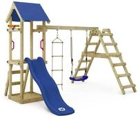 Spielturm Wickey TinyLoft mit Schaukel und Kletteranbau in Blau