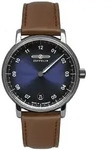 ZEPPELIN 8643-3 Uhr Damenuhr Lederarmband Datum braun - Blau