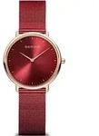 Bering Damen Uhr Armbanduhr Ultra Slim - 15729-363 Meshband - Rot