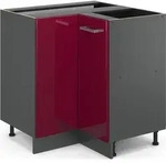 Eckunterschrank Vicco R-Line Rot Hochglanz 75.6 cm ohne Arbeitsplatte, Model...