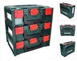 Metabo metaBOX 145 Set 3x System Werkzeug Koffer Stapelbar 396 x 296 x 145 mm +...