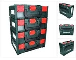 Metabo metaBOX 145 Set 4x System Werkzeug Koffer Stapelbar 396 x 296 x 145 mm -...