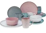 CreaTable, 22908, Modern Fashion Bunt, Kombiservice 16-tlg, Steinzeug - Bunt