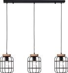Brilliant Gwen Pendelleuchte 3flg antik holz/schwarz korund