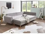 Ecksofa Alice 2teilige Ecke links mit Hocker Light Grey
