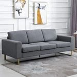 HOMCOM Polstersofa 3-Sitzer Sofa Stoffsofa Sitzm&ouml;bel Fernsehsessel Kissen...