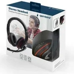 Gembird MHS-03-BKRD Stereo headset Mikrofonarm Stummschaltung Kopfband - Schwarz