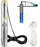 VEVOR 3" Tiefbrunnenpumpe 750W Brunnenpumpe 100L/min Tauchpumpe max. F&ouml;rderh&ouml;he 66m