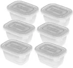6er Set Gefrierdosen 0,25 l FREEZE, Farbe:Transparent - Transparent/Wei&szlig;