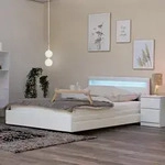 HOME DELUXE - LED Bett NUBE mit Schubladen 180 x 200 Wei&szlig; Polsterbett - Wei&szlig;