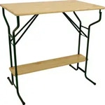 DEGAMO Biertisch Bartisch Stehtisch BAMBERG 113cm klappbar, Metall + Holz lackiert,