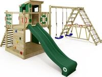 Kletterturm Wickey Smart Surf mit Rutsche und Kletteranbau in Gr&uuml;n
