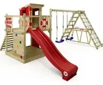 Kletterturm Wickey Smart Surf mit Rutsche und Kletteranbau in Rot - Rot