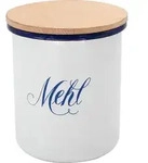Kr&uuml;ger Dose Mehl 12cm emailliert, wei&szlig;/blau/natur - Wei&szlig;/Blau