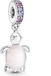 Pandora Charm Anh&auml;nger 798939C02 Murano Glass Pink Sea Turtle Silber frosted...