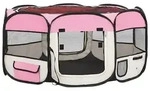vidaXL Faltbarer Welpenlaufstall mit Tragetasche Rosa 145x145x61 cm - Rosa