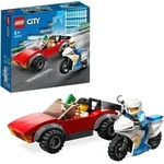 LEGO 60392 City Polizei Verfolgungsjagd mit Polizei-Motorrad Set, Rennauto-Spielzeug