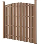 WPC Gartenzaun Sichtschutzzaun Windschutz Lamellenzaun Zaun 180x(165-180)cm Rund