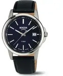 Boccia 3633-01 Herren-Armbanduhr, Titan-Geh&auml;use, Leder-Armband - Silber