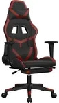vidaXL Gaming-Stuhl mit Fu&szlig;st&uuml;tze Schwarz und Weinrot Kunstleder - Rot