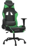 vidaXL Gaming-Stuhl mit Massage & Fu&szlig;st&uuml;tze Schwarz & Gr&uuml;n Kunstleder - Gr&uuml;n