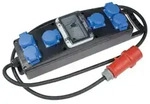 as-Schwabe Vollgummi-Stromverteiler CEE 400V 16A 5G2.5 auf 6x Schuko 230V IP44