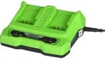 Greenworks 24V Doppel-Ladeger&auml;t 2A G24X2UC2 (ohne Akku) - Gr&uuml;n