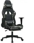 vidaXL Gaming-Stuhl mit Fu&szlig;st&uuml;tze Schwarz und Tarnfarben Kunstleder - Gr&uuml;n