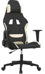 vidaXL Gaming-Stuhl mit Massagefunktion Schwarz und Creme Stoff - Creme