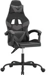 vidaXL Gaming-Stuhl Drehbar Schwarz und Grau Kunstleder - Grau