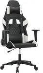 vidaXL Gaming-Stuhl mit Massagefunktion Schwarz und Wei&szlig; Kunstleder - Wei&szlig;