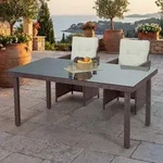 Poly-Rattan Gartentisch Chieti, Esstisch Tisch mit Glasplatte, 160x90x74cm...