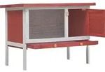vidaXL Kaninchenstall 1 Ebene Rot Holz - Rot