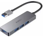 Aukey CB-H36 Aluminium Ultraflacher USB-3.0 USB-Hub mit 4 Anschl&uuml;ssen