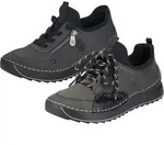 Rieker Damen Sneaker Halbschuh kontrastierende Naht besonderes Sohlendesign,
