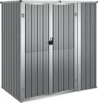vidaXL Ger&auml;tehaus Grau 161x89x161 cm Verzinkter Stahl