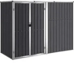 vidaXL Ger&auml;tehaus Anthrazit 225x89x161 cm Verzinkter Stahl - Grau