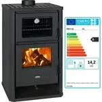 Kaminofen mit Backofen Prity FG D &ndash; 14.2kW + BIMSCHV II - Schwarz