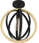 EGLO Deckenleuchte Basildon, Deckenlampe mit Reifen, Wohnzimmerlampe aus nat&uuml;rlichem
